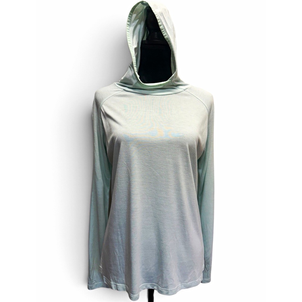 Free Fly Womens M Bamboo Lightweight Hoodie Mint Green Long Sleeve Sun Shirt UPF